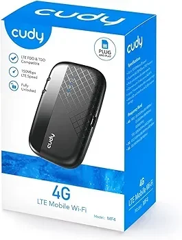 جهاز راوتر متنقل Cudy MF4 4G LTE Mobile Wi-Fi. 