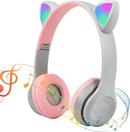 سماعات رأس ستيريو لاسلكية P47M على شكل أذن قطة