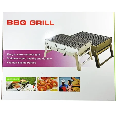 شواية شواء (BBQ Grill) محمولة قابلة للطي من الفولاذ المقاوم للصدأ