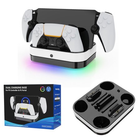 قاعدة شحن مزدوجة لوحدات تحكم PS5 وPS Portal