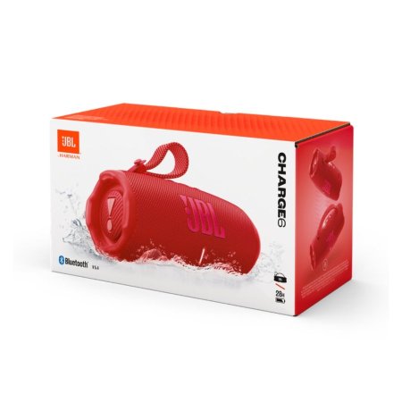 مكبر صوت بلوتوث محمول JBL Flip 6 باللون الأحمر. 
