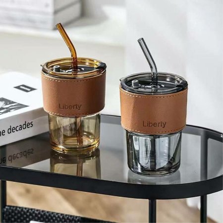 كوب زجاجي بتصميم "Slub glass"