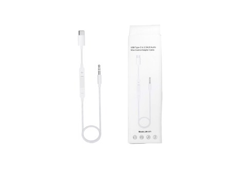 كابل صوت من نوع Type-C إلى 3.5mm AUX مع وحدة تحكم مدمجة