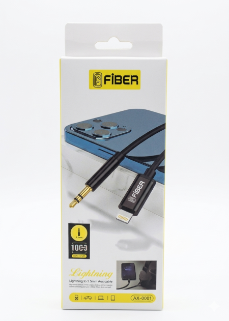 كابل صوت من نوع Lightning إلى 3.5mm Aux من العلامة التجارية Fiber