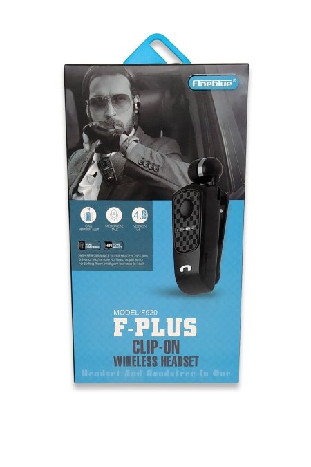سماعة رأس بلوتوث لاسلكية بمشبك من ماركة Fineblue، طراز F-PLUS