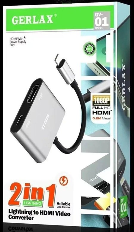 محول فيديو (Lightning to HDMI Video Converter) من العلامة التجارية Gerlax