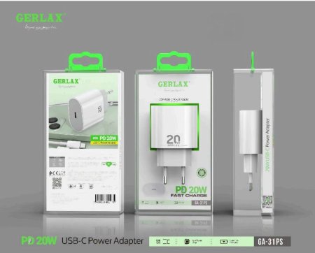 شاحن جداري من نوع Gerlax بقدرة 20 واط بمنفذ