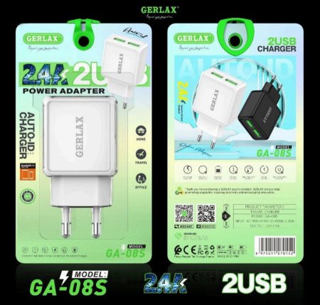 شاحن حائط من ماركة GERLAX موديل GA-08S