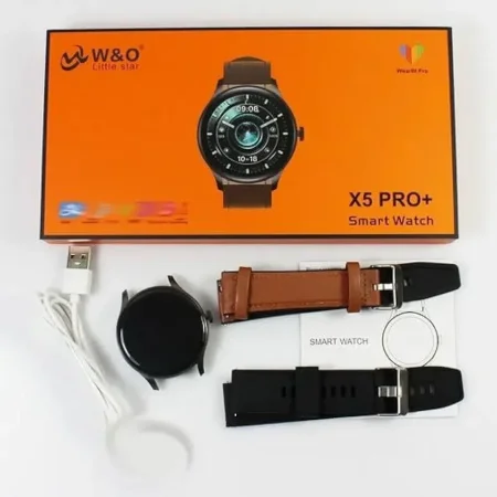ساعة الذكية هي من ماركة W&O طراز X5 PRO+