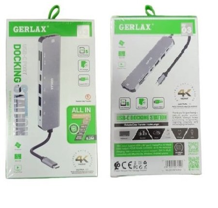 موزع متعدد المنافذ مصمم لزيادة إنتاجية أجهزة الكمبيوتر المحمولة Gerlax GV-03 USB-C Docking Station