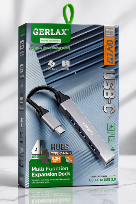 موزع (Hub) متعدد الوظائف من نوع Gerlax GV-07 USB-C
