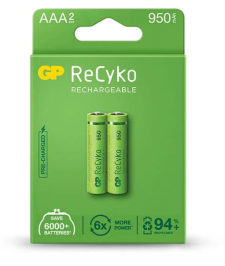 بطاريات GP ReCyko القابلة لإعادة الشحن